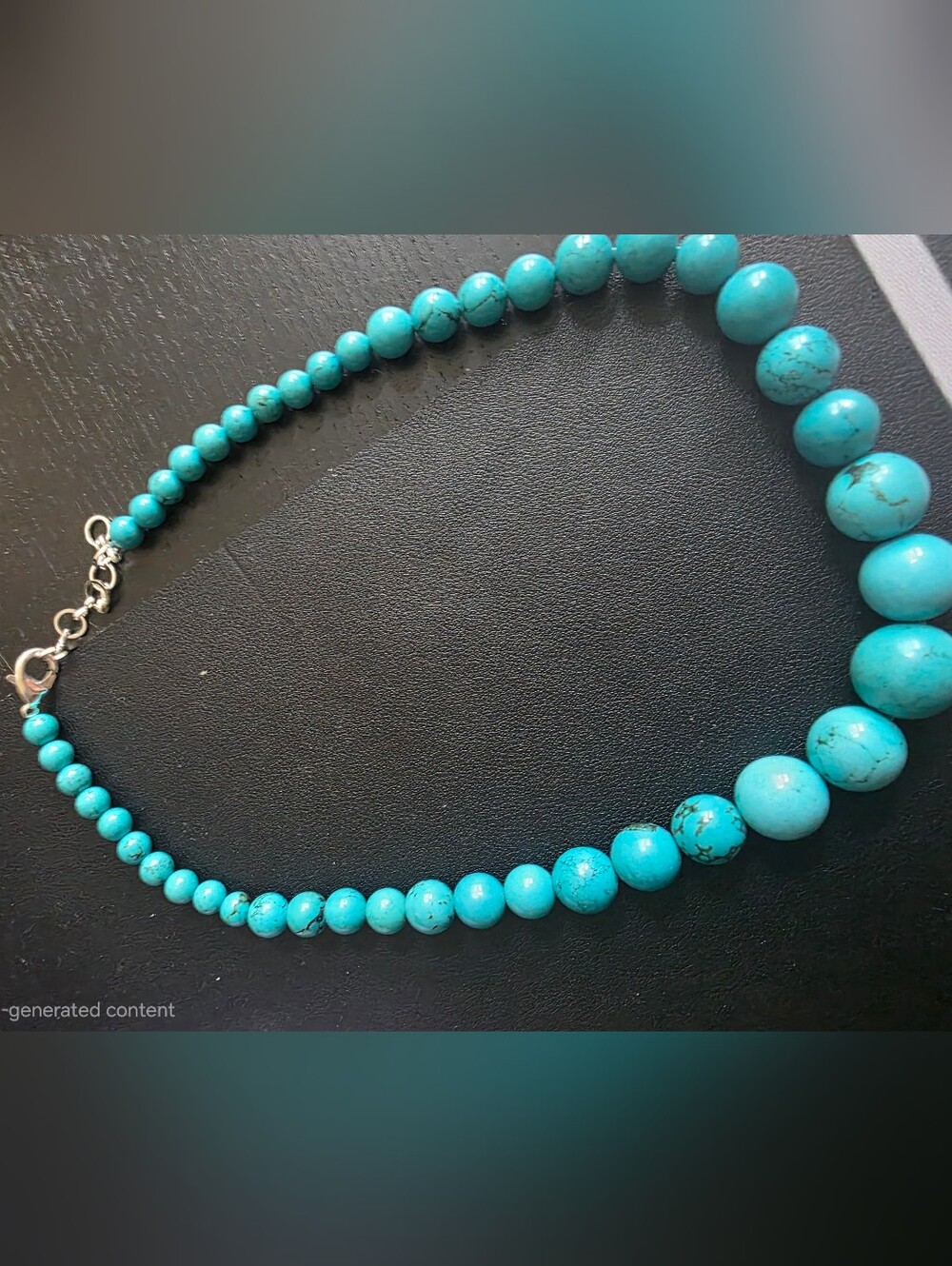 Gorgeous Graduated Turquoise Beaded Statement Necklace